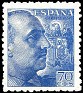 Spain 1940 Franco 70 CTS Azul Edifil 929